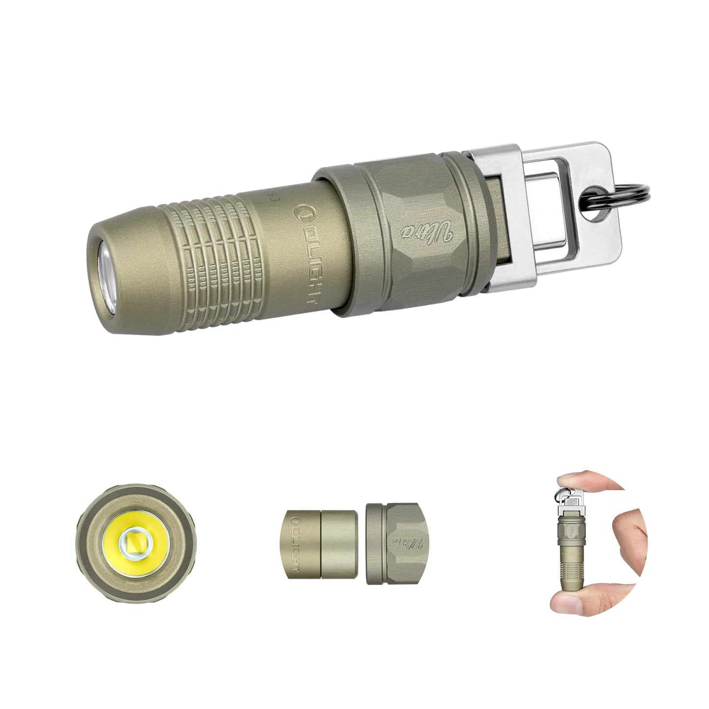 OLIGHT iUltra Rechargeable EDC Flashlight, 80 Lumens Mini LED Keychain Light, Easy take with Pocket or Attach to Keyring, Bag, for Everyday Carry and Emergencies (Olive-Green)