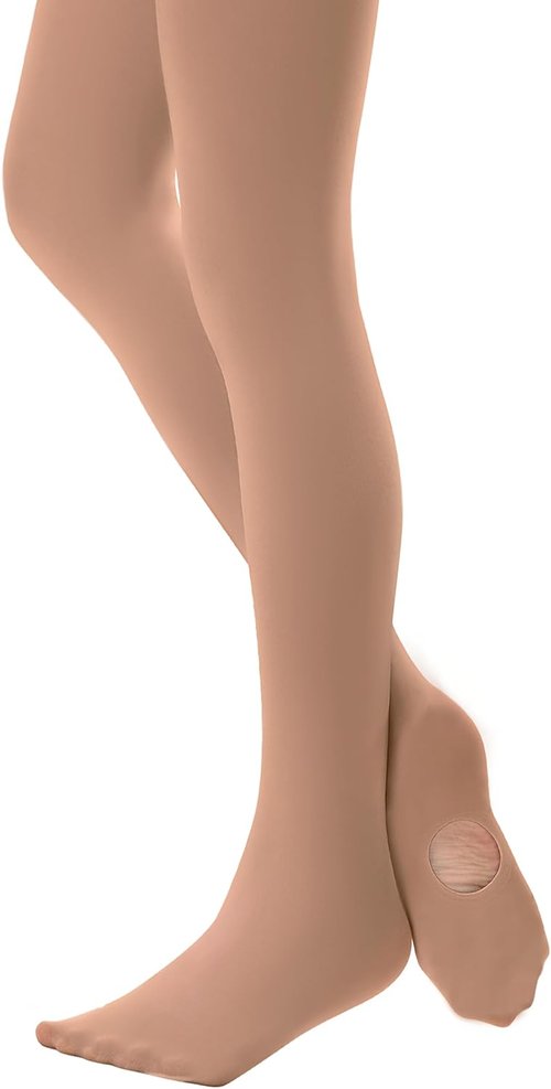 DUCMODA Girls’ Convertible Ballet Tights - Ultra-Soft Transition Dance Stockings for Kids | 1-3 Pairs