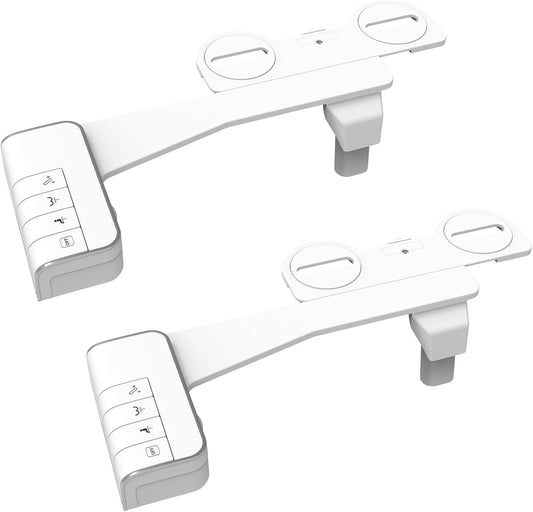 Bidet Attachment for Toilet - Non-Electric Dual Nozzle, Adjustable Water Pressure, Self-Cleaning, White