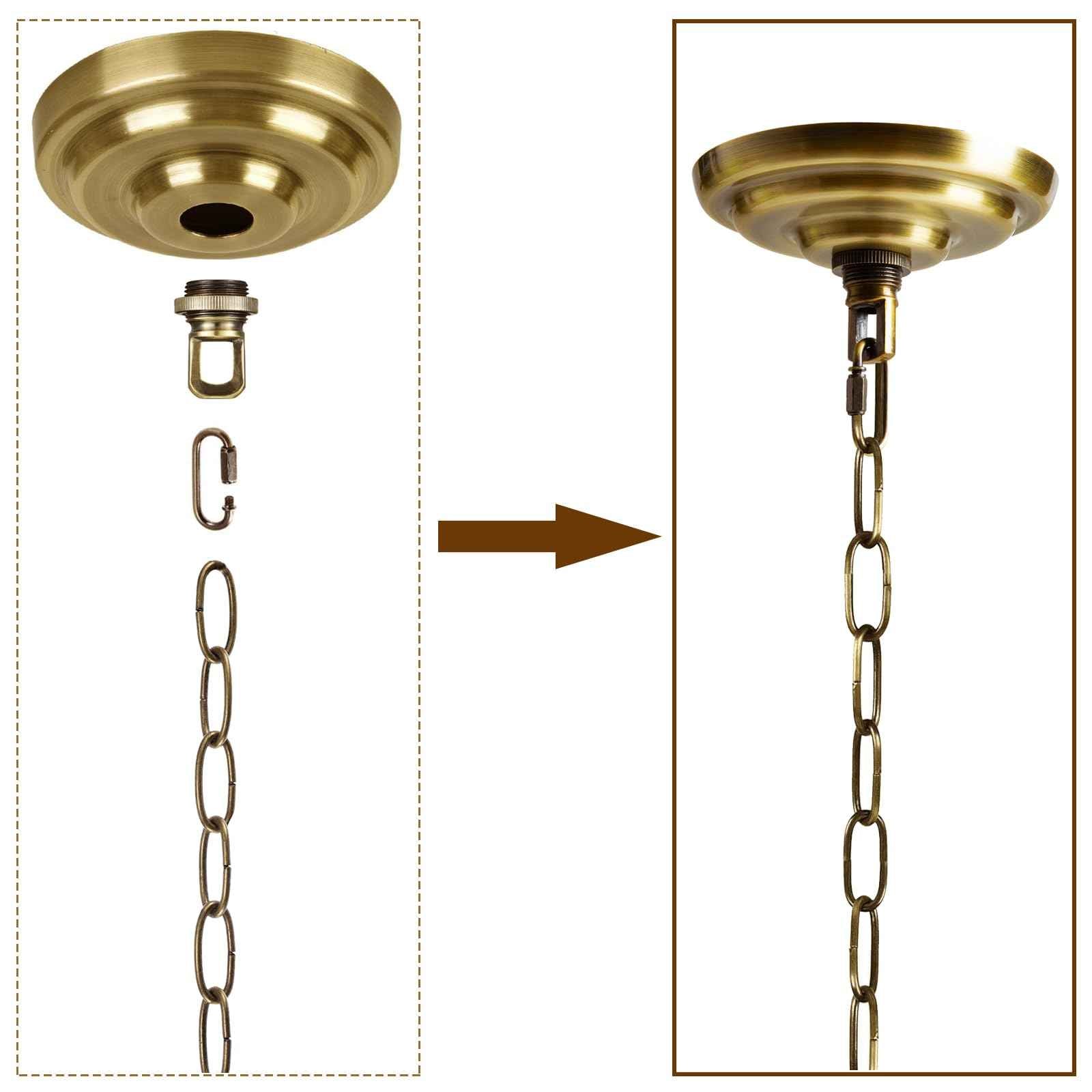 MAYOMAJO 5-5/16 Inch Light Canopy Kit with 6 Feet Hanging Chain, Heavy Duty, Replacement Cover Plate for Chandelier, Pendant Light, Swag Light, Ceiling Fan, Flower Basket or DIY Projects (Bronze)