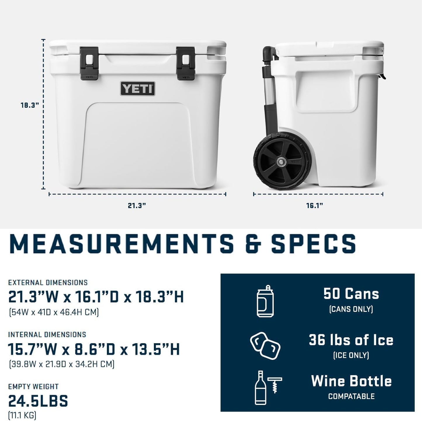 YETI Roadie 32 Cooler - Portable Wheeled Design for Easy Transport | Durable Insulation