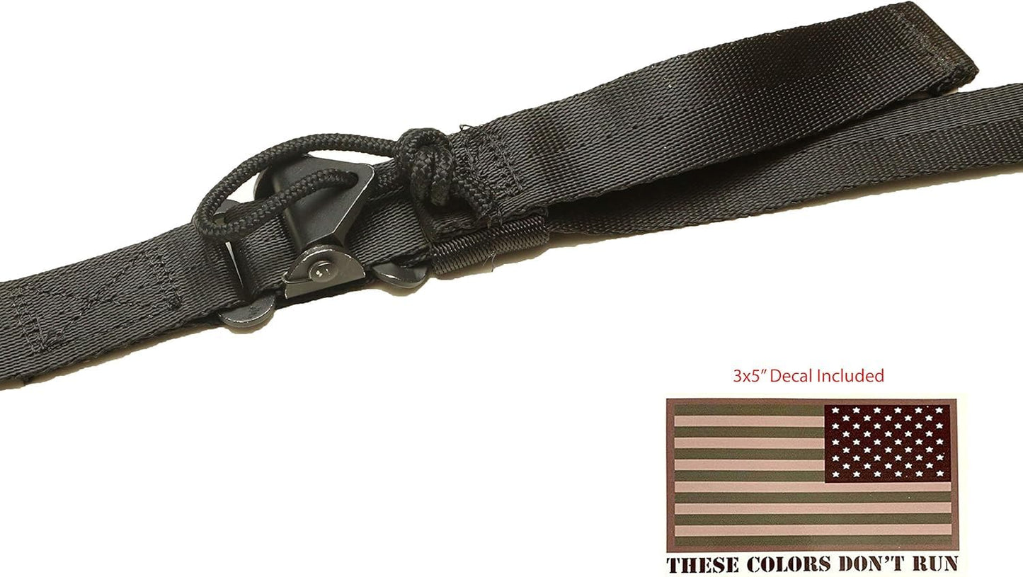 Viking Tactics Original Padded 2 Point Sling & American Flag Decal (Black)