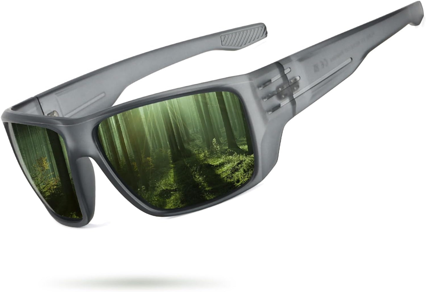 POLARKING Polarized Sports Sunglasses - UV400 Protection, Square Frame for Cycling & Fishing