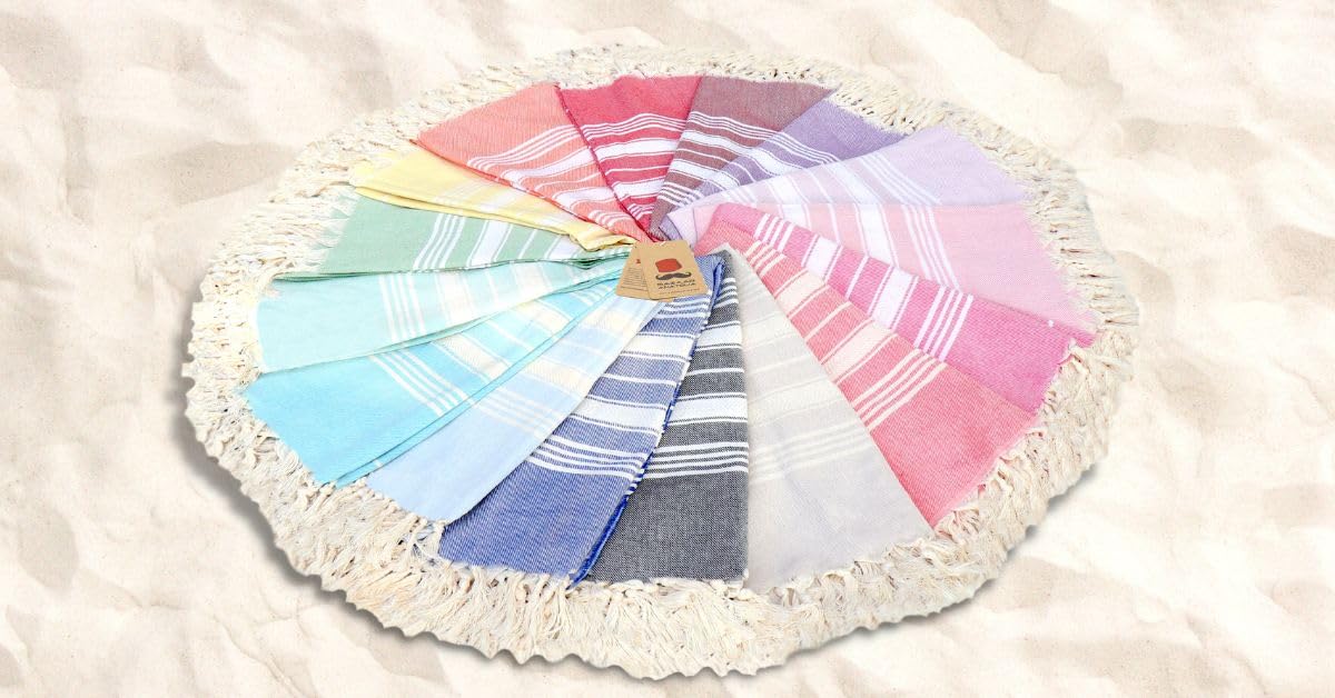 Bazaar Anatolia Turkish Beach Towel – 100% Cotton, Quick Dry, Sand Free Towel for Bathroom, Camping, Travel – Oversized 71x39 Inches – Stripe Pink