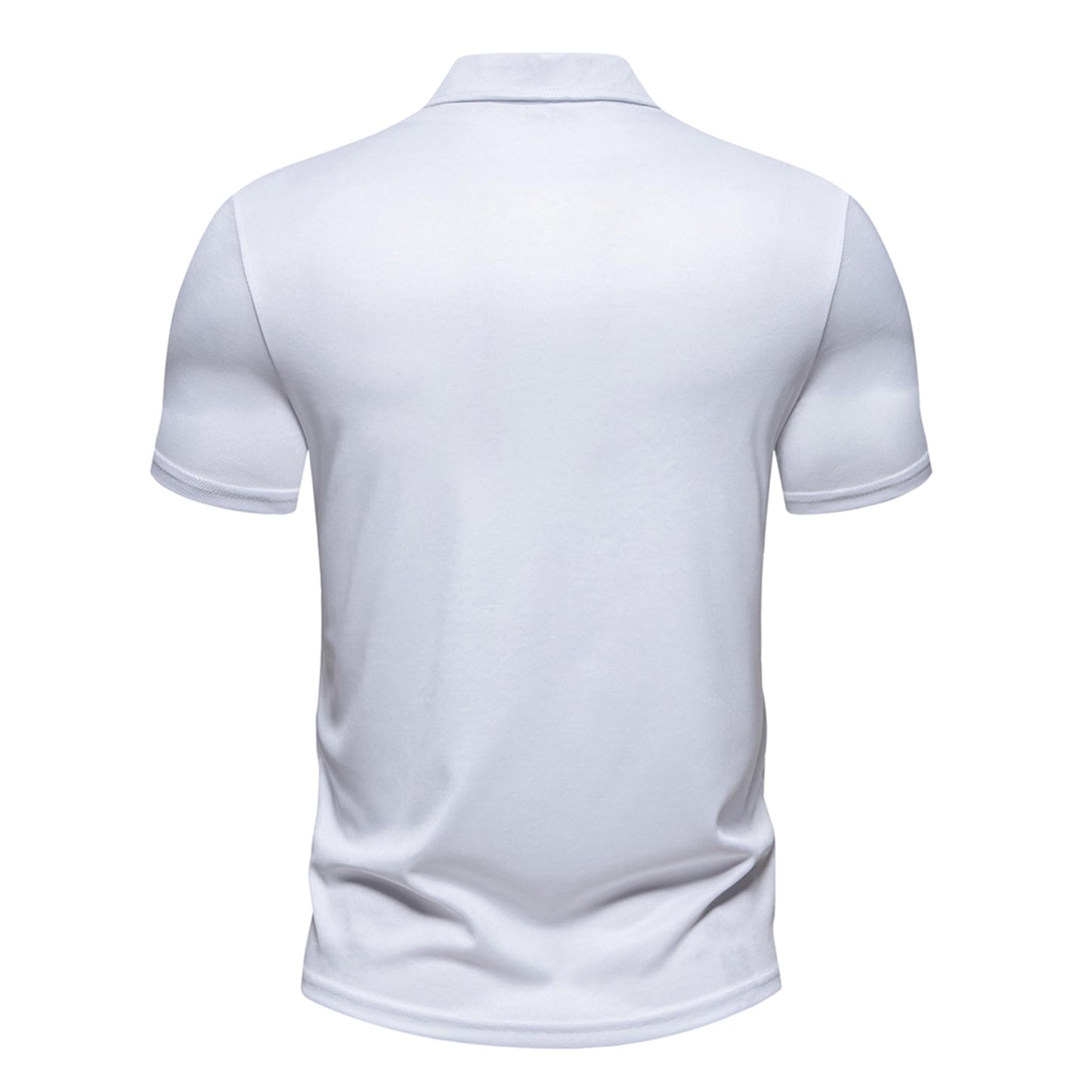 Men's Polo Shirts Summer Short Sleeve Golf Shirt for Men 3 Button Collar T-Shirt Dry Fit Casual Work Athletic Tee Shirts (White, L)