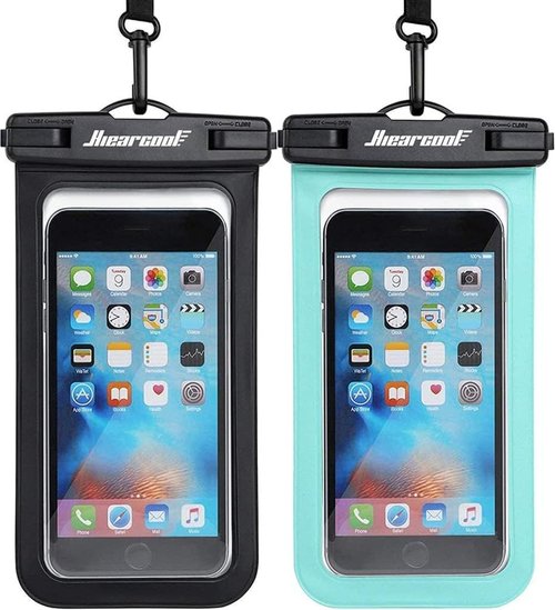 Hiearcool Waterproof Phone Pouch - IPX8 Waterproof Case for iPhone 17/16/15/14 Pro Max | Touch Screen & Lanyard Included, 2-Pack (Fits Up to 8.9”)