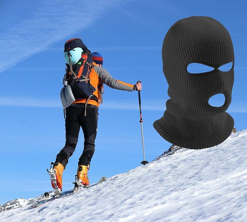 Warm 3-Hole Full Face Mask Ski Mask for Outdoor Sports - Navy Blue