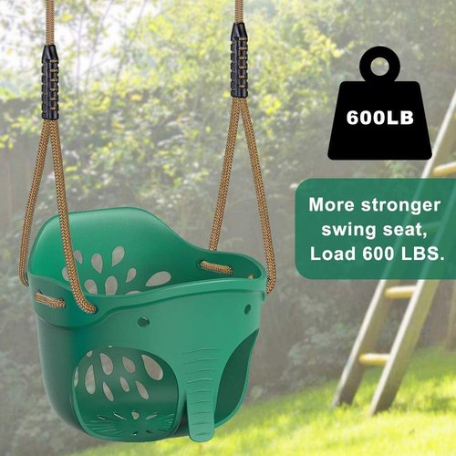 Dolibest Heavy Duty Toddler Swing Seat - Cute Elephant Design, 600LB Weight Limit, Adjustable Rope