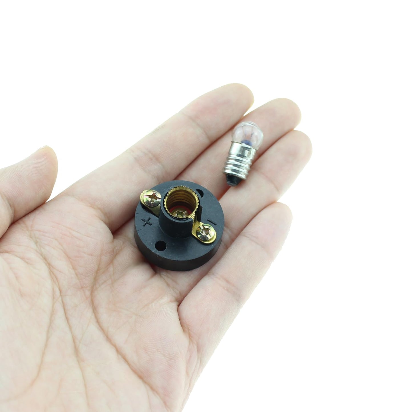 MTQY 30PCS Mini Bulb Plastic Bulb Holder 20PCS E10 2.5V 0.3A Mini Bulb and 10PCS E10 Black Plastic Mini Bulb Sockets Suitable for Student Experiment Lighting DIY Accessories