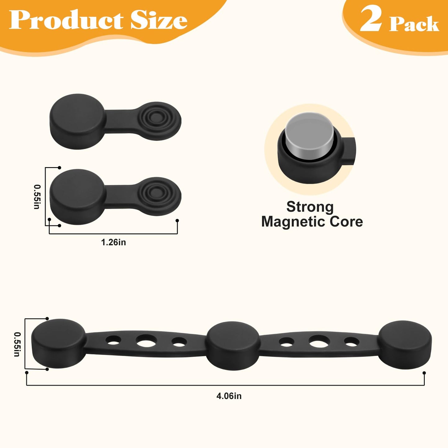 Air Fryer Magnet Silicone Buckles for Parchment Paper – 2 Pack Reusable Accessories for Disposable Basket Liners, Secure Baking Paper, Prevent Shifting & Burning (Black)