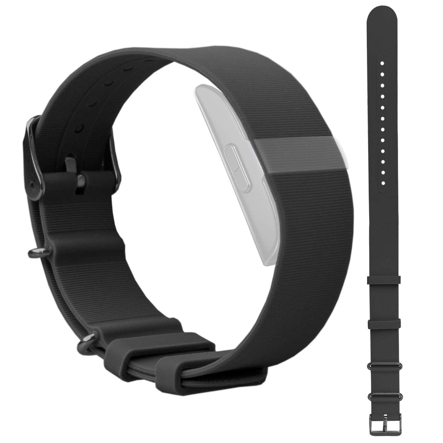 VANEST Replacement Silicone Band Compatible with Hume Band, Soft Adjustable Wristband Strap for Daily Wear, Waterproof, Health and Fitness Wearable Tracker Accessories (Black)