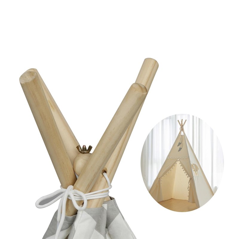 GJD Teepee Tent Stabilizer Pole Fixator Anti-Collapse Kit, Natural Pine Wood Stabilizer for Teepee Tent Indoor Outdoor Adults Teenagers Teepee Tent (2 PCS)
