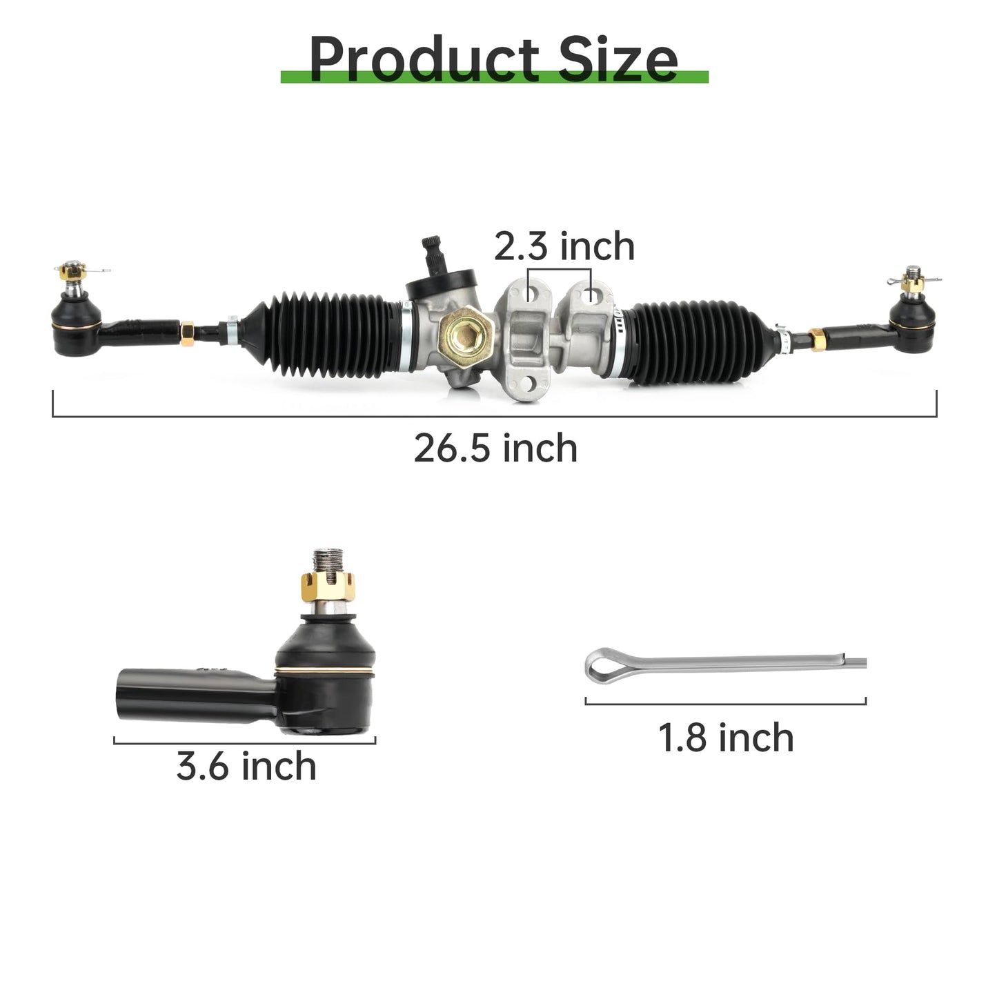 10L0L Golf Cart Steering Gear Box Assembly Fits for EZGO RXV Gas & Electric Golf Carts Years 2008-Up, Replaces OEM 601500 618329 601580