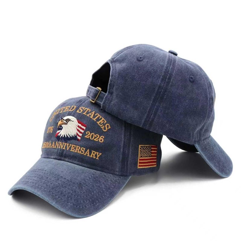Okbycuyck 250 Anniversary USA Hat 250th Anniversary Hat Merchandise Patriotic Hats US Flag USA Baseball Cap for Men Women Blue
