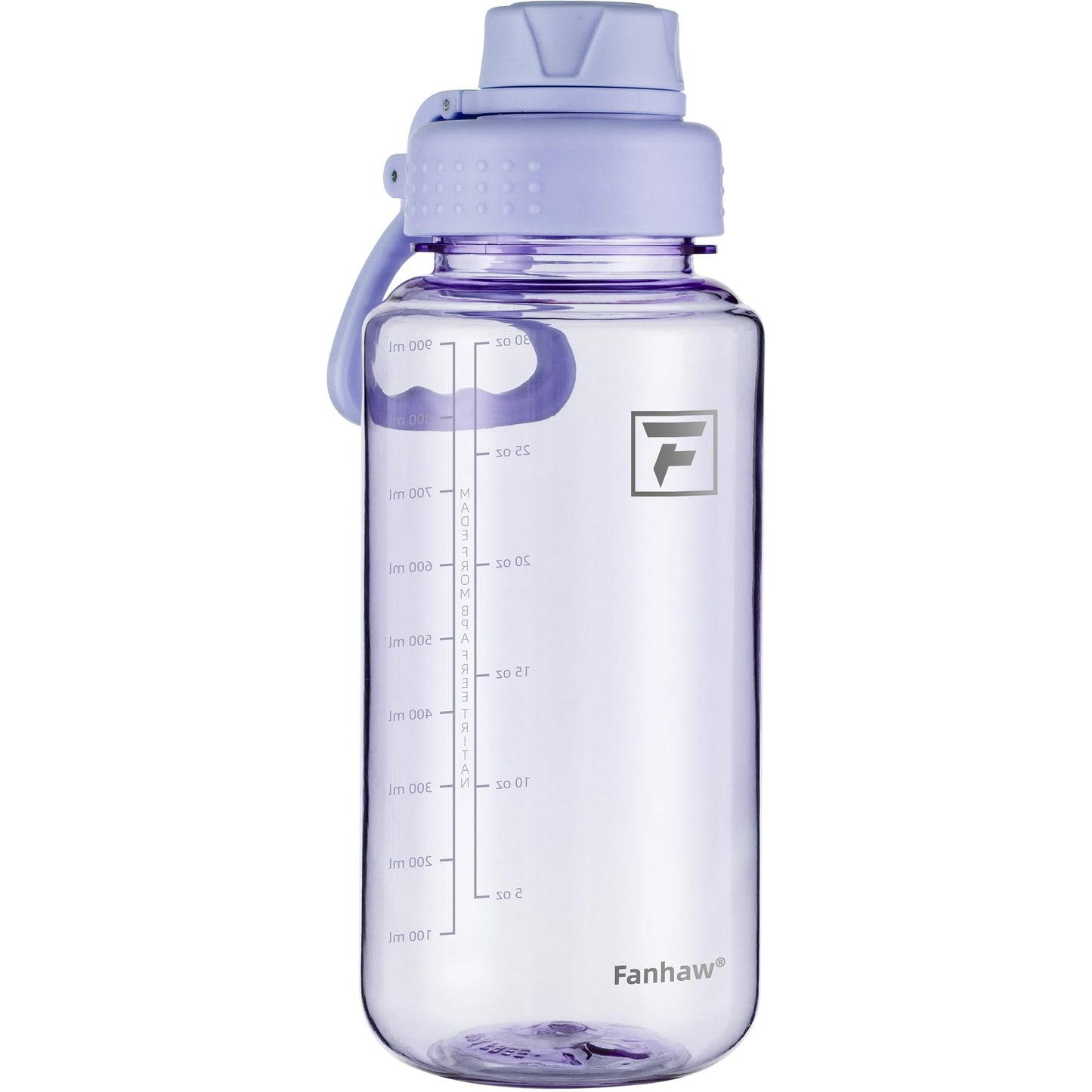 Fanhaw 32 oz Clear BPA-Free Tritan Water Bottle with Fast-Flow Spout Lid, BPA-Free & Leak-Proof Wide-Mouth Reusable Bottle for Gym, School & Office, Back to School Essentials (Amethyst)