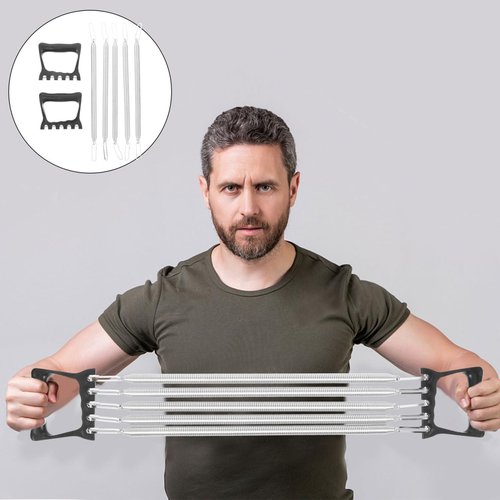 BRIGHTFUFU Chest Expander with Detachable Handles and High Elasticity Spring Adjustable Resistance for Men and Women Home Gym Chest Workout Equipment