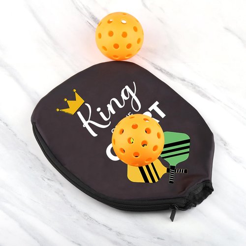 HOLLP 2PC Pickleball Paddle Covers Funny Sport Game Gift King/Queen of The Court Pickleball Paddle Bag (King)