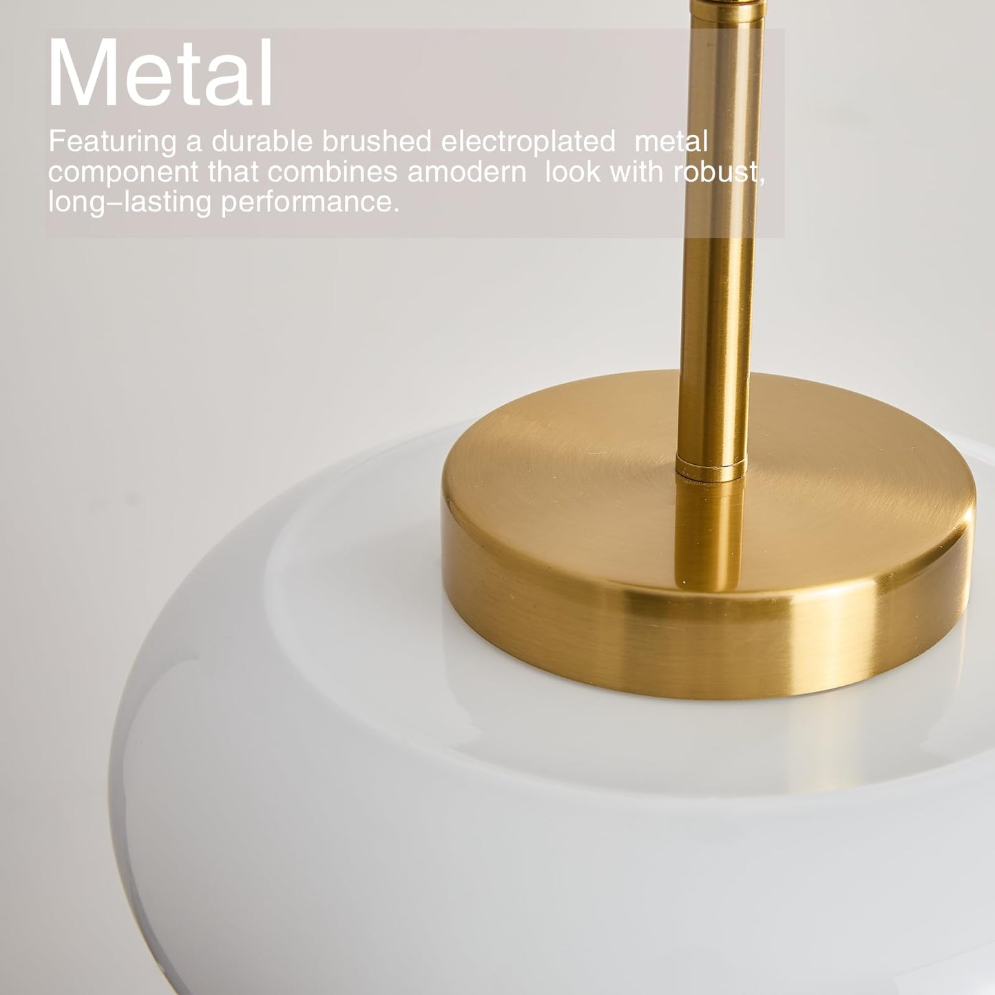 FCTWAKS 11" Modern Gold Semi Flush Mount Ceiling Light with Milk White Glass Shade, Mid Century Light Fixture for Hallway, Entryway, Dining Room, Kitchen