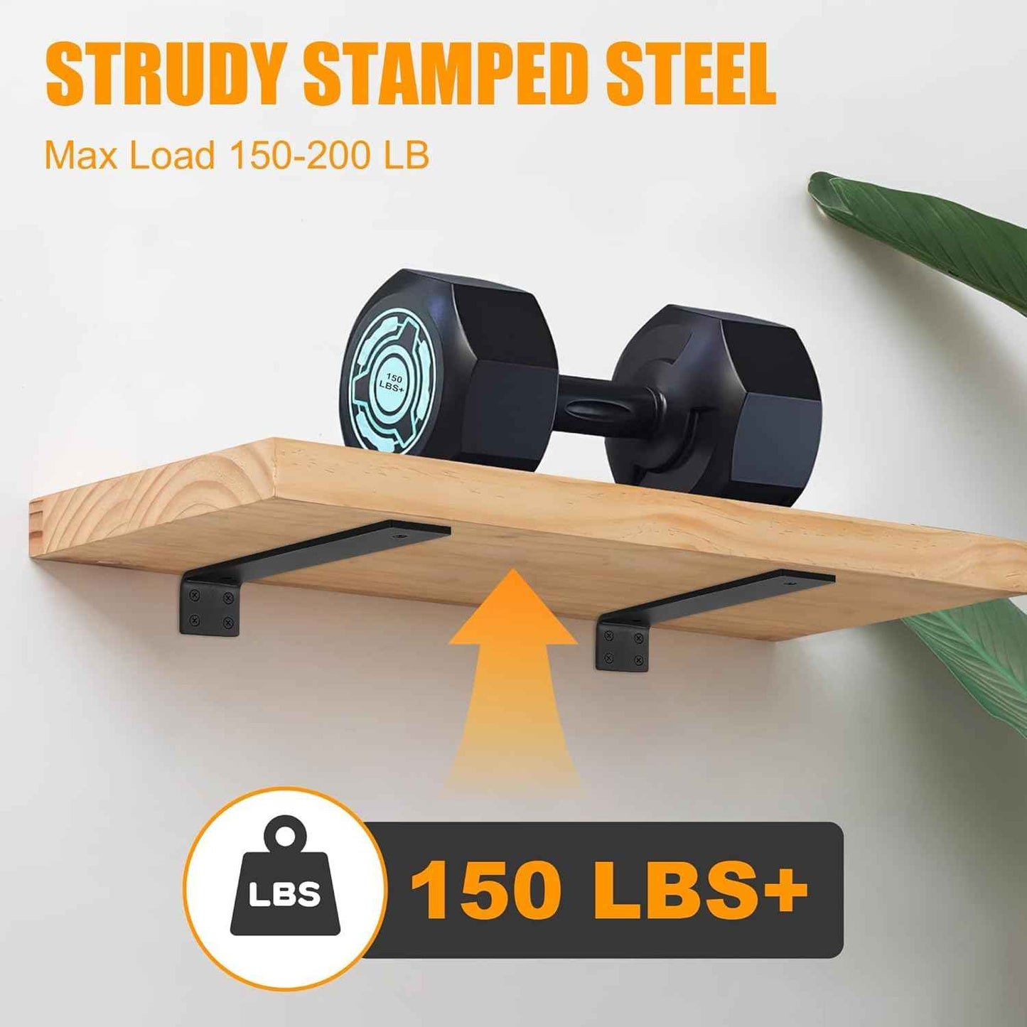 Floating Shelf Brackets 6 inch, Heavy Duty Wall Shelf Brackets 6 Pack for Shelves Support, Hidden Metal L Brackets with Mounting Hardware (1/5'' Thick)