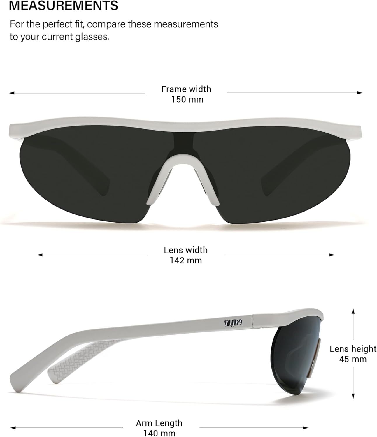 TIJN Anti-Slip Sport Sunglasses - UV400 Protection for Men & Women | Ideal for Running, Cycling & Outdoor Activities