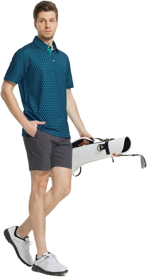 M MAELREG Men's Golf Shirt - Short Sleeve Dry Fit Polo with Moisture Wicking Patterns | Performance Comfort
