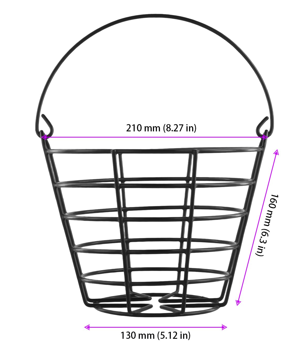 HAKZEON 2 PCS Stainless Metal Golf Ball Basket, Holds 100 Balls Golf Ball Container Bucket, Golf Container with Handle