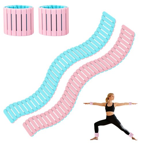 Ninonly Adjustable Magnetic Ankle Wrist Weights for Women Man 2 Pack, Silicone Weighted Bangles Set Arm Leg Weights for Walking Yoga Pilates Gym Running Swimming(1Lb Each)