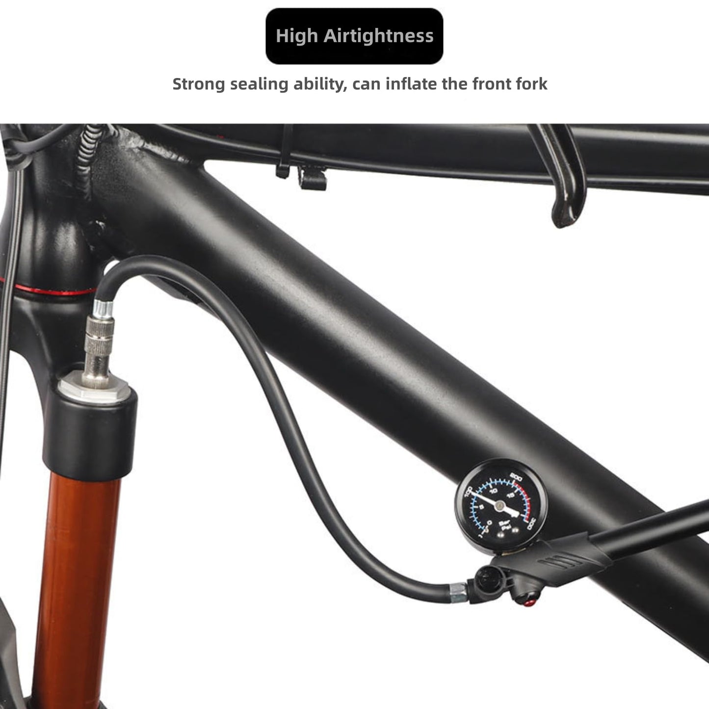 NELboNs Shock Pump for Road Mountain Bike, High Pressure 300PSI