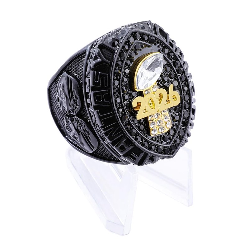 guancrown 2026 Fantasy Football Championship Ring Award Prize Trophy Sports Winner MVP FFL Ring (Ring and Stand, Size 11)