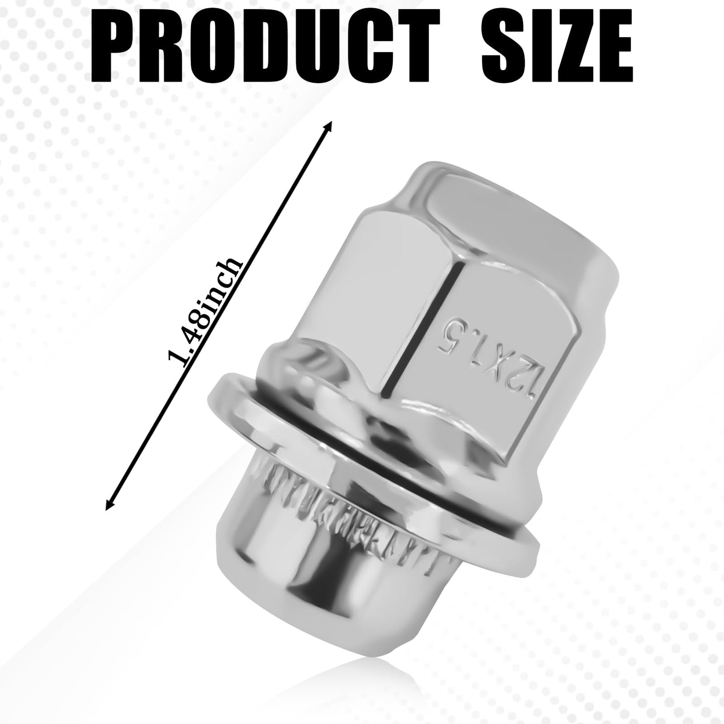 MLAHUIER 5PCS M12x1.5 Chrome Lug Nuts, Chrome Closed End Mag Style Lug Nuts with Washer Replaces OEM#90084-94001, Lug Nut Lock Set Compatible with Toyota Corolla Camry Tacoma Lexus