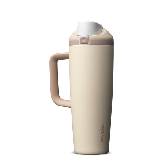 Owala FreeSip Tumbler Stainless Steel Water Bottle 30 oz Lightly Toasted