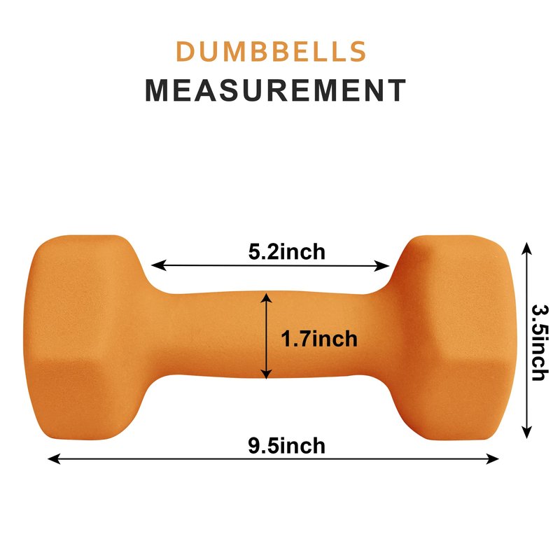 Balelinko Home Gym Equipment Workouts Strength Training Weight Loss Pilates Weights Yoga Sets Weights for Women, Men, Seniors and Youth, 12LB Orange, Pair