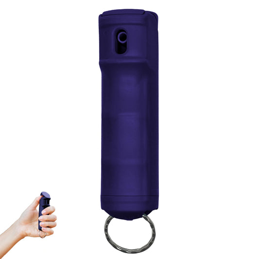 FURY Fliptop Hardshell Pepper Spray, 12ft Range, UV Dye Identifier, Police Strength, Made in USA, Stylish Multicolor, Self Defense, Safety Gear, Quick Access Flip Top (Purple)