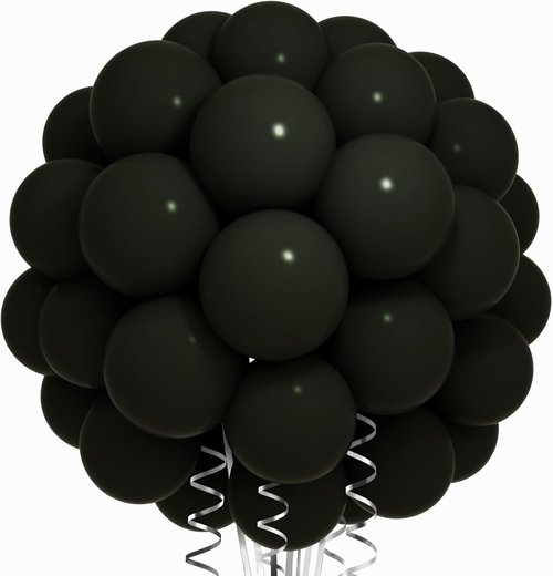 Black Balloons - 100 Pack 12-Inch Birthday Decorations for Parties, Baby Showers & Weddings