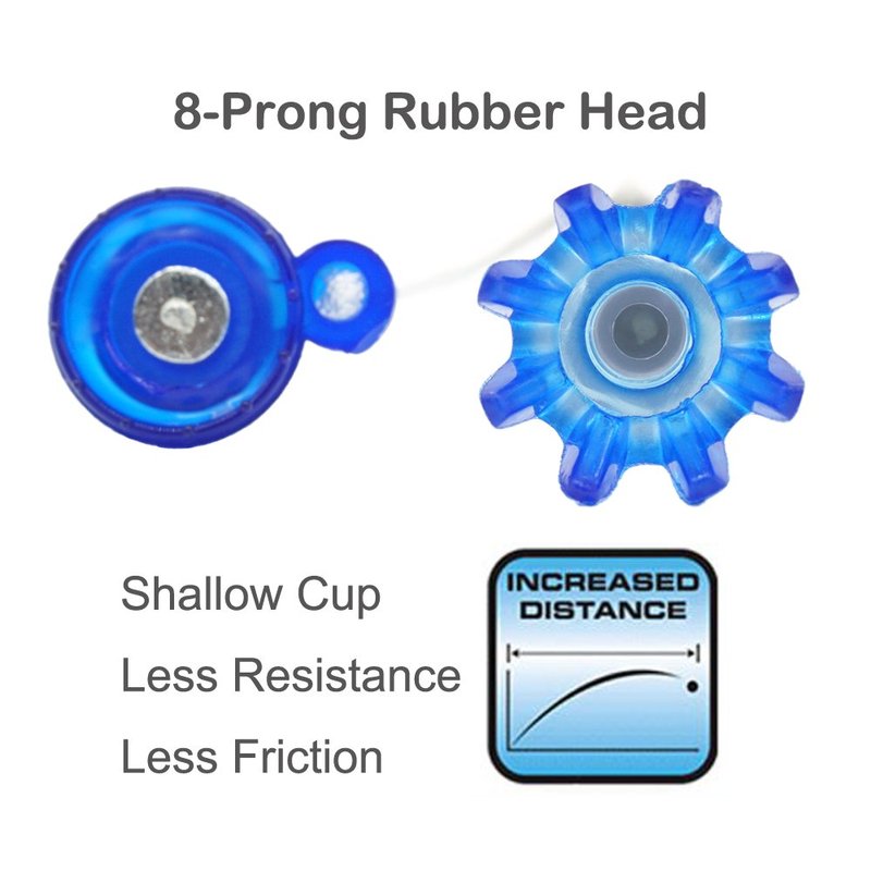 FoRapid 3"/80mm Reusable Earth-Friendly Golf Magnet Tee Flex Lift Support Performance Tee/Reduce Resistance/Farther Straighter Drives/8-Prong Durable Rubber Head/8.3" String x3 (Blue)