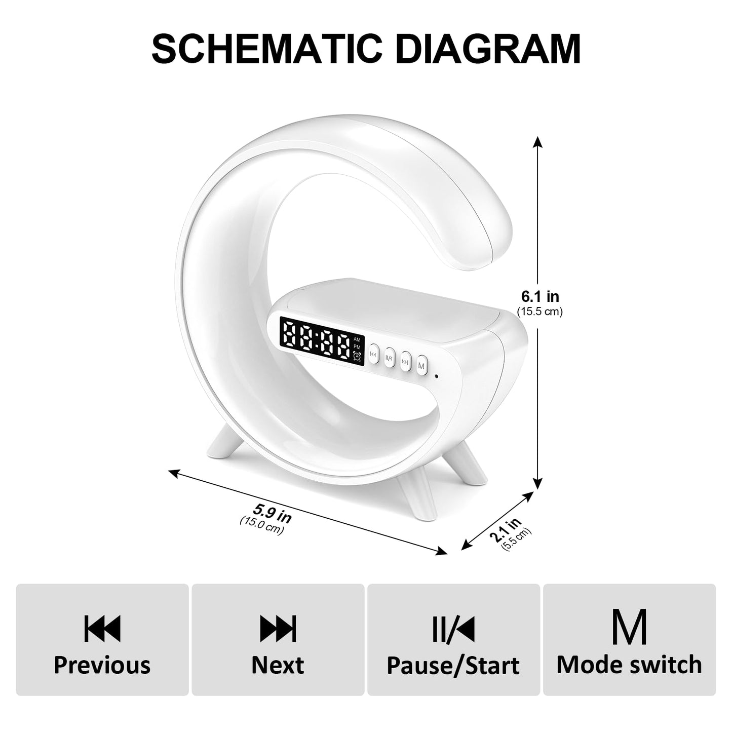 Kangtaixin Wake Up Light Sunrise Alarm Clock for Kids, Bedside Night Lamp with Sunrise Simulation, Sleep Aid, Snooze, Bluetooth Speaker, Nightlight for Bedroom Ideal for Birthday, Christmas Gift