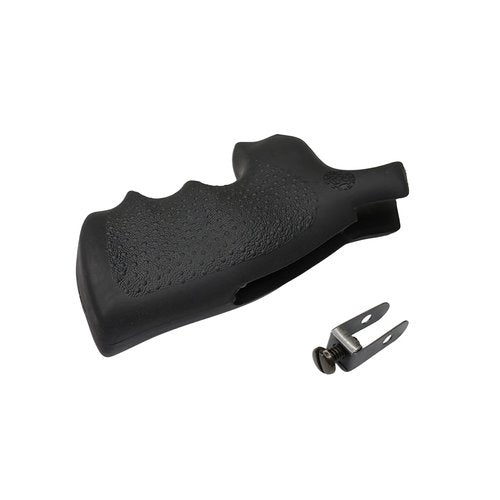 Hogue OverMolded Rubber Round Butt to Square Butt Revolver Grip for S&W N Frame, Black - 25002