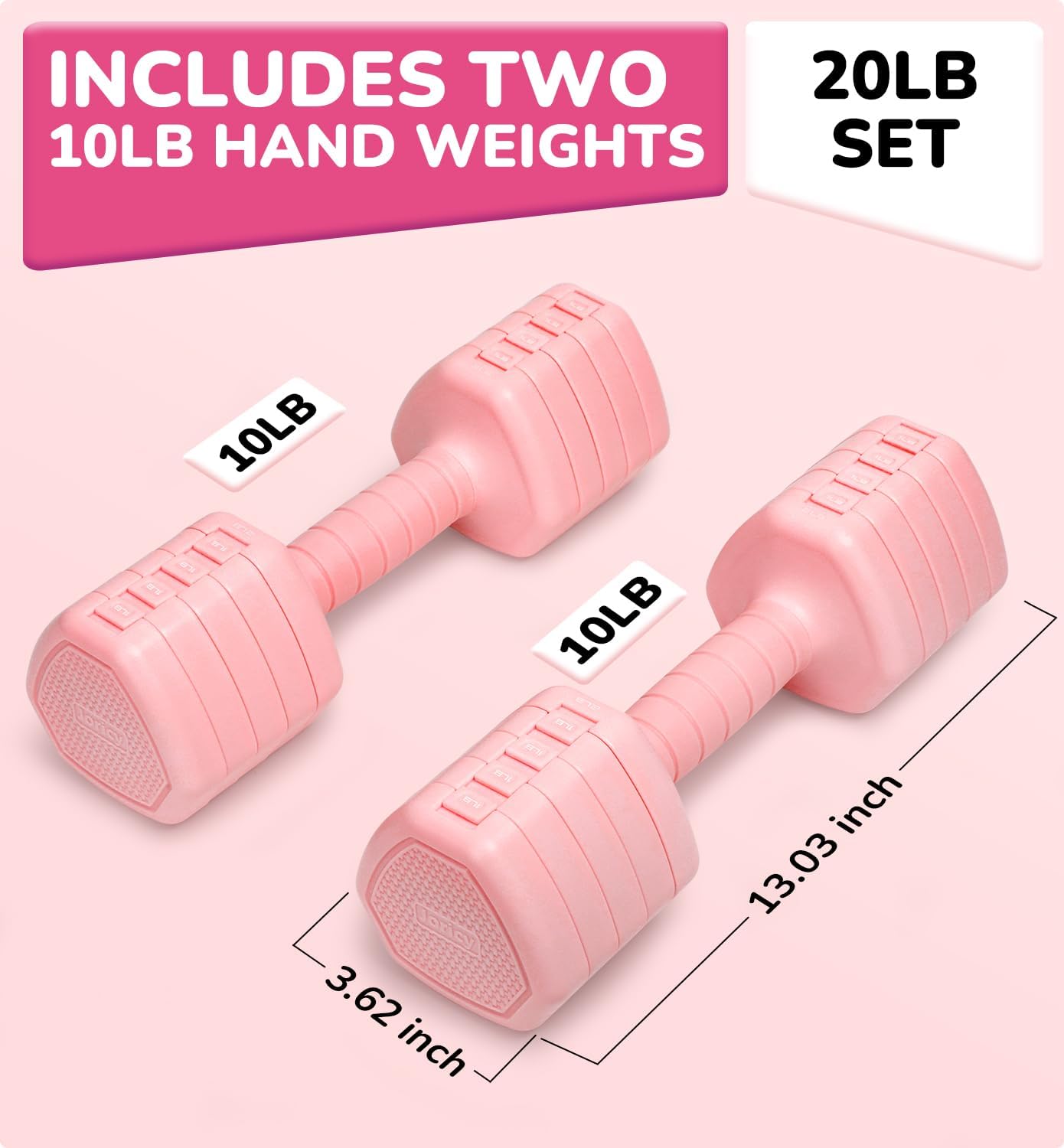 Regine Adjustable Dumbbell Set - 10LBS, 20LBS, 30LBS Hand Weights for Home Gym & Outdoor Workouts