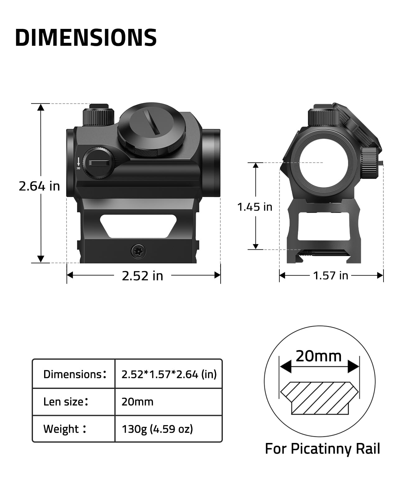CVLIFE JackalHowl Compact Green Dot Sight, 2 MOA Motion Awake Green Dot Optics Reflex Sights,IPX7 Waterproof Scope with Low Mount and Co-Witness Riser Mount