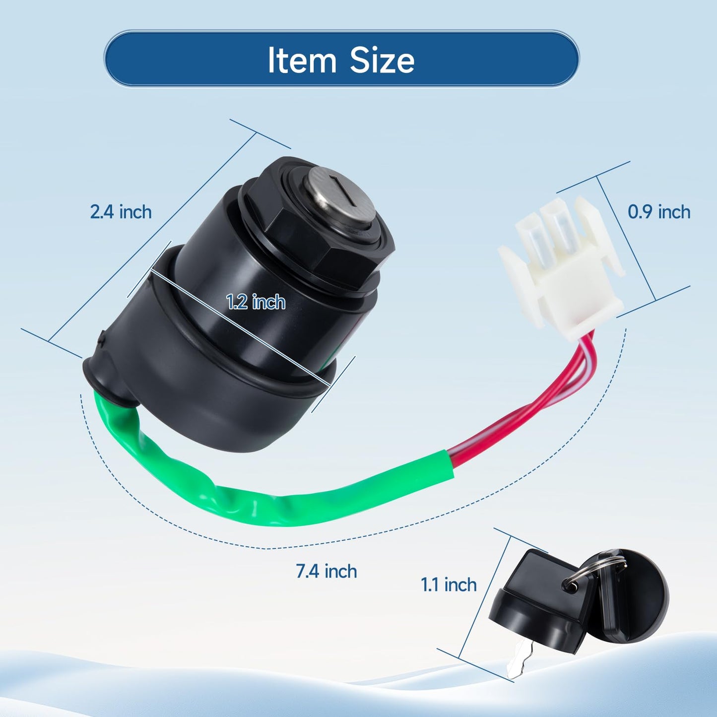 MIXOPOLY 1 Set Ignition Key Switch for Yamaha Golf Cart Gas Electric G11 G16 G19 G20 G21 G22 1996-2004 with Keys Replace OEM JN8-82510-09 JN8-82510-02-00 JN88251009