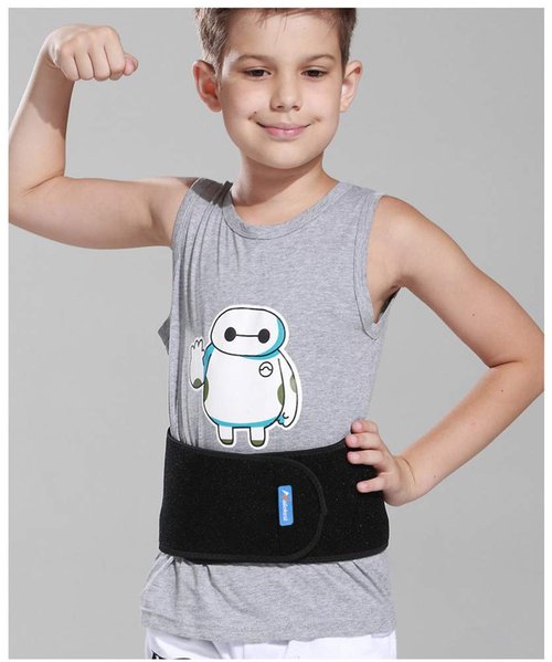WENDYWU Kids Adjustable Waist Belt Brace Support Ballet Dance Protector Abdominal Band for Back (Black)