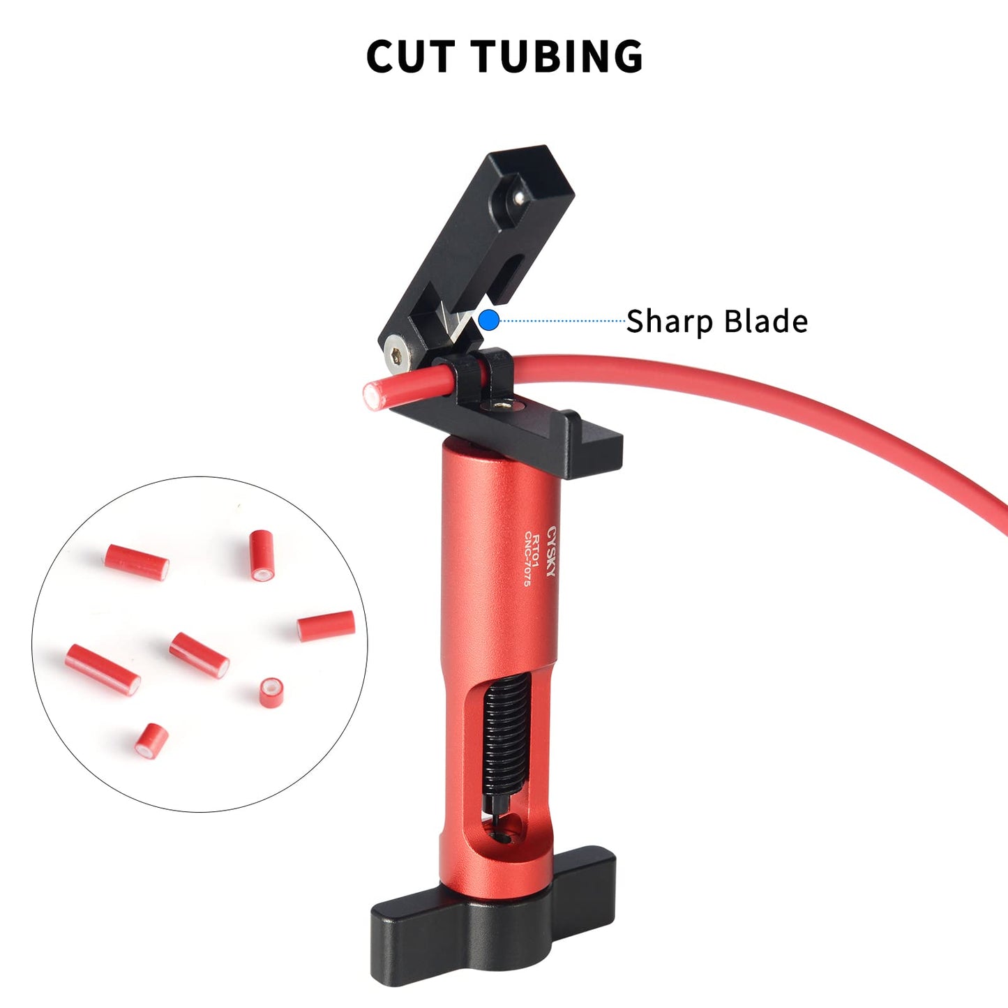 CYSKY 2 in 1 Upgraded Needle Driver Insertion Tool with Hydraulic Hose Cutter for MTB Road Bike, Olive Banjo Fitting Insert Install Tool (Red)