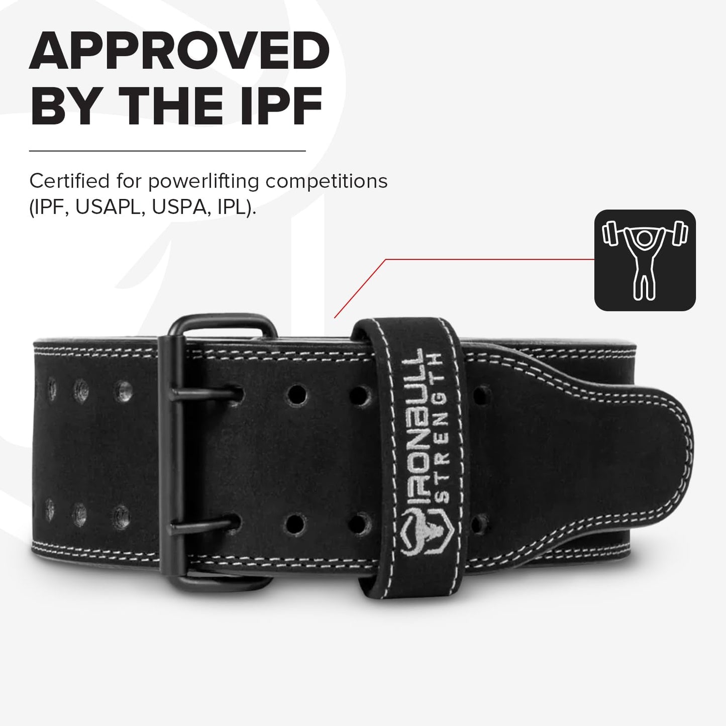 PowerLifting Belt - 10mm Double Prong - 4-inch Wide - Heavy Duty for Extreme Weight Lifting Belt (All Black, Large)