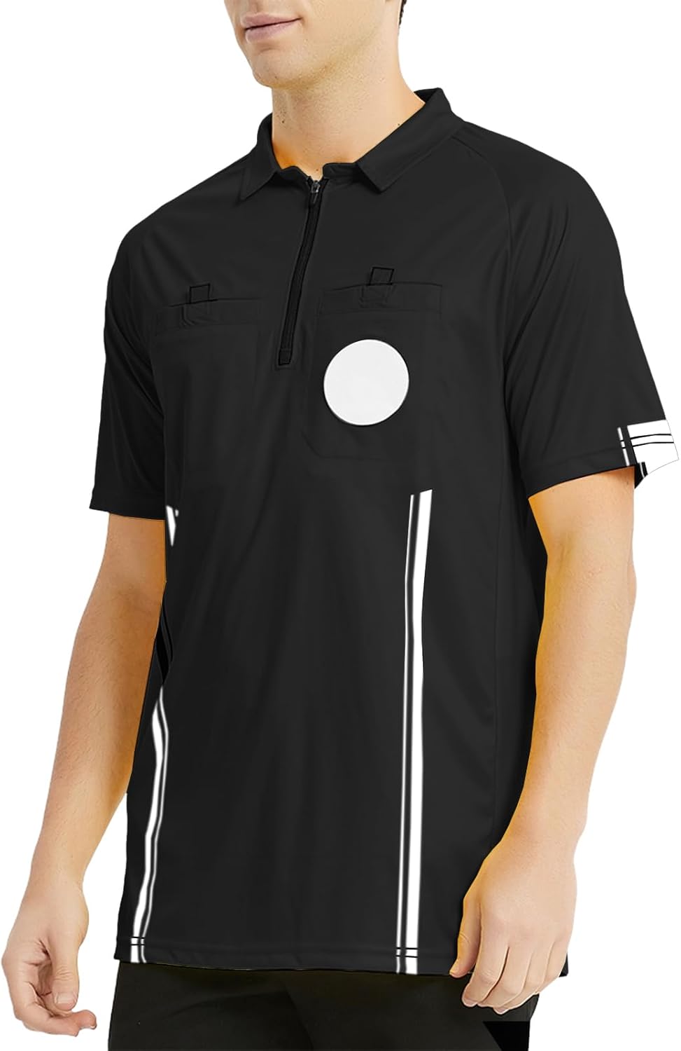 TopTie Men's Soccer Referee Jersey - Pro Short Sleeve Official Shirt for Ultimate Comfort