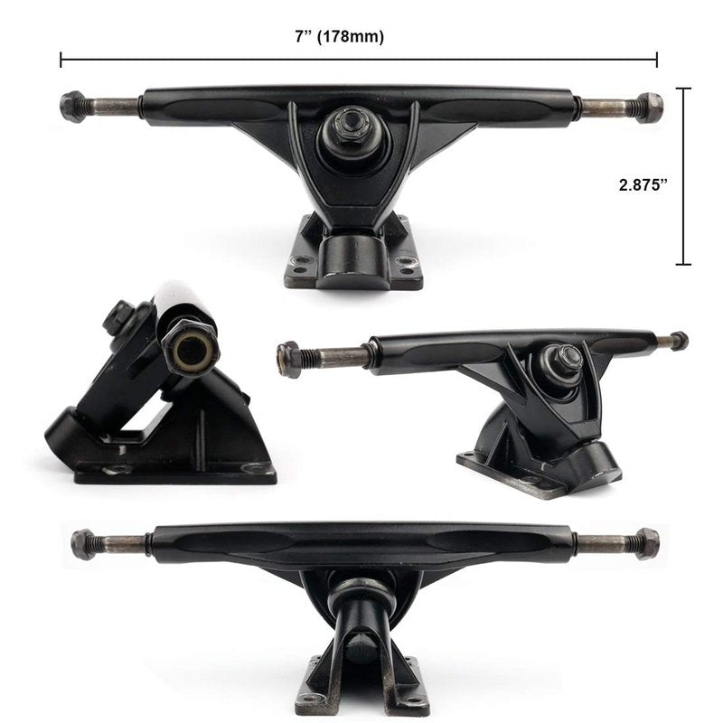 VJ skateshop Longboard Skateboard Combo Package with 70mm Wheels 7inch 180mm Aluminum Trucks, Bearings Hardware Complete Set