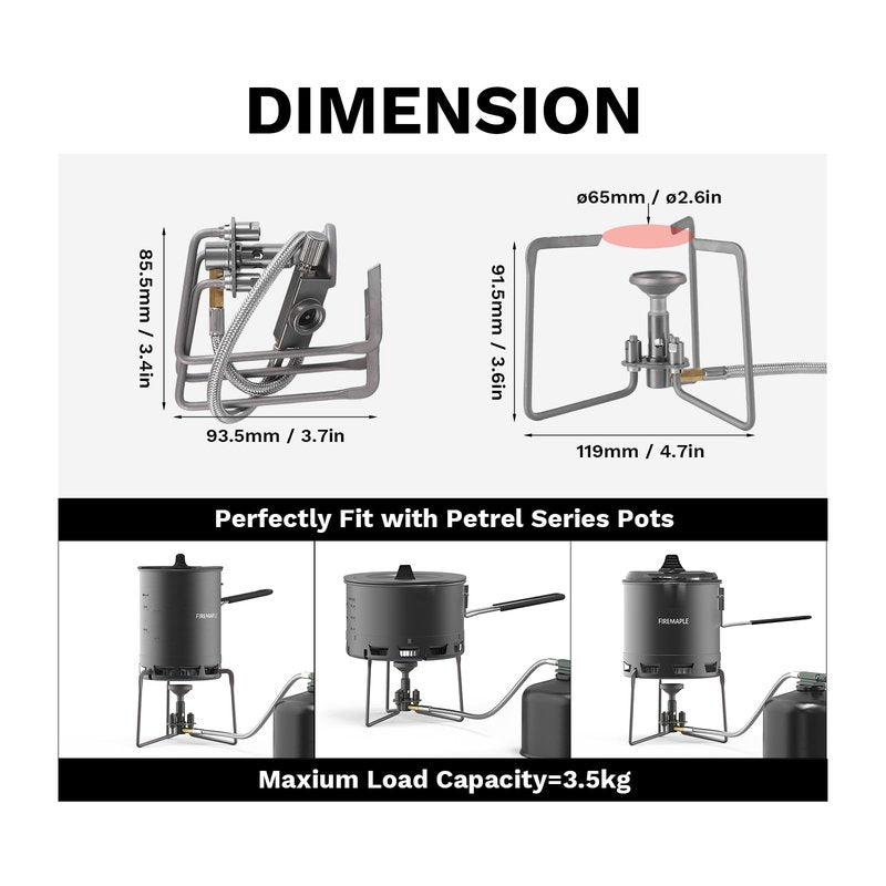 ‌Fire-Maple Petrel Titanium Ultralight Backpack Stove - World's Lightest Remote Stove (95.5g/3.4oz), 2.7kW/9213 BTU/h, Fast Boil, Ultra-Portable for Backpacking, Fast-Packing & Minimalist Camping