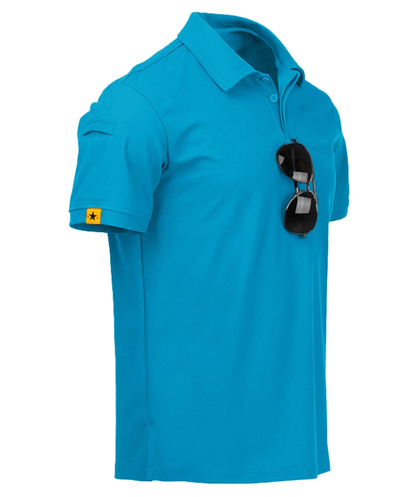 ZITY Mens Polo Shirt Short Sleeve Sports Tactical T-Shirt Athletic Golf Polos Daily Casual Stylish Collared Shirts for Men Bluegreen 4X-Large