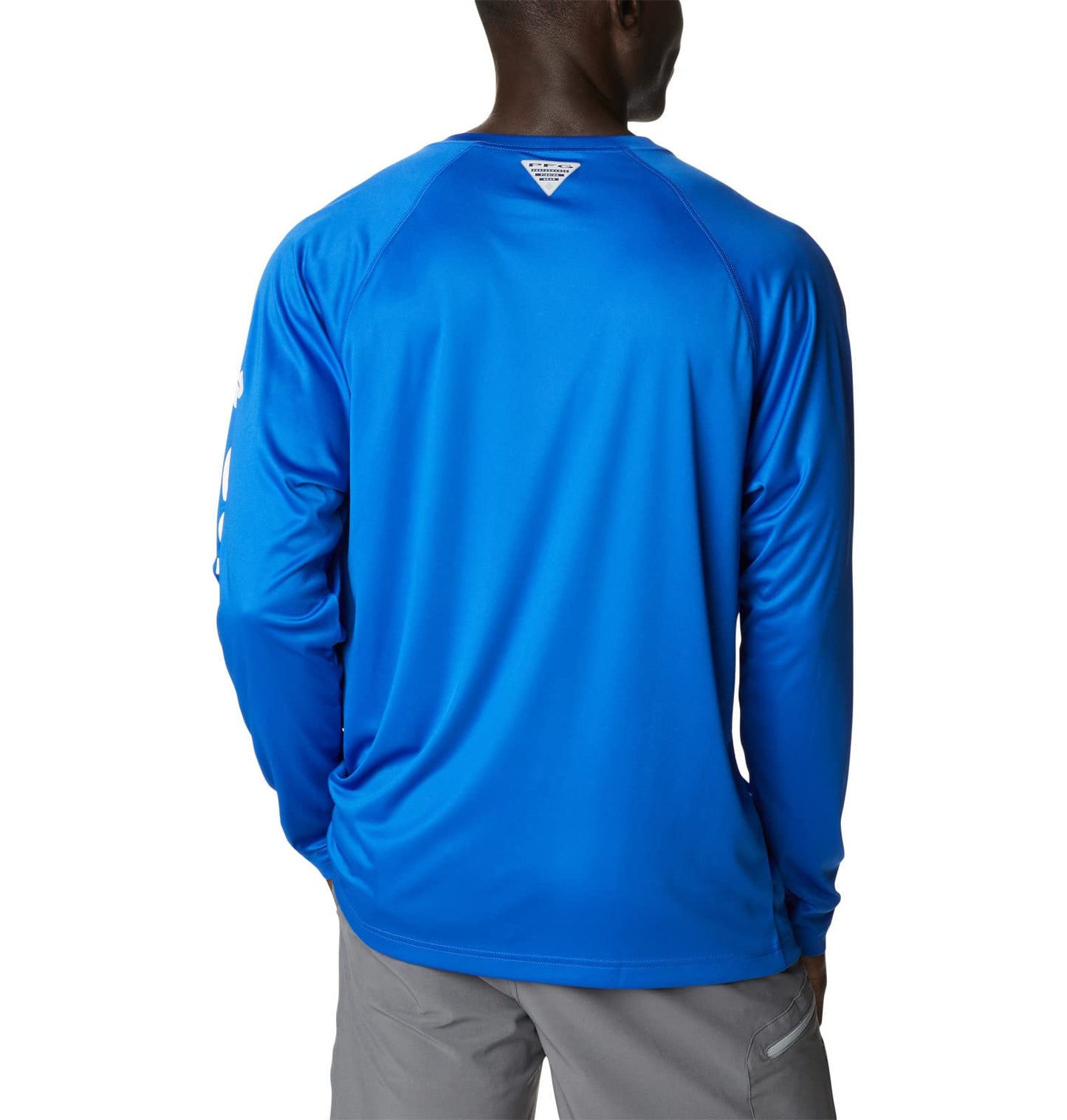 Columbia Men's Terminal Tackle Long Sleeve Shirt, Blue Macaw/White Logo, 4X Big