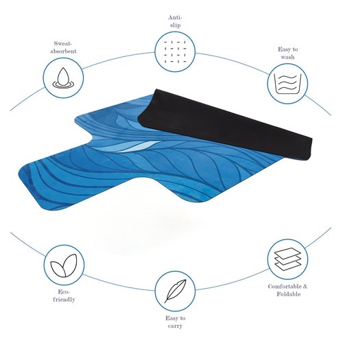 JOOEER Pilates Reformer Machine Mat, Non Slip Pilates Reformer Cover Lightweight Foldable Washable Pilates Reformer Mat for Gym Fitness, Blue
