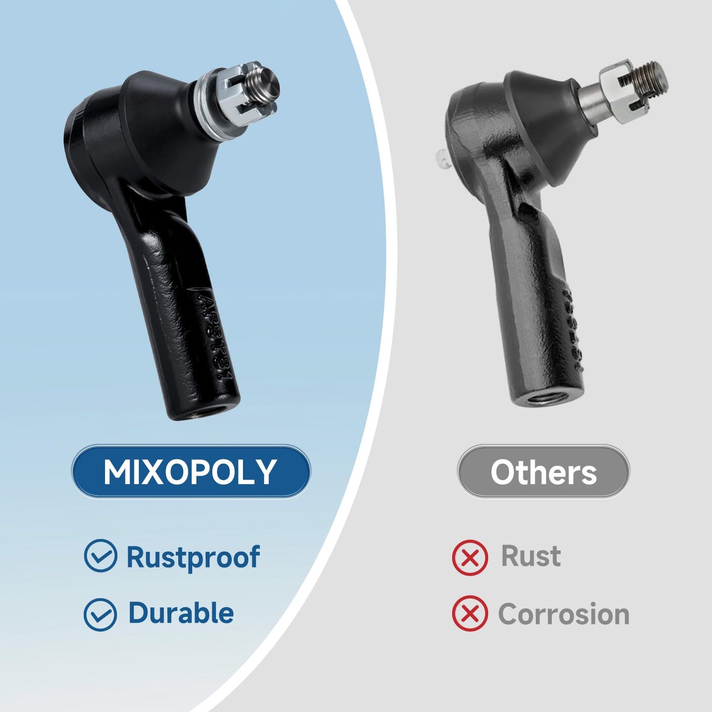 Mixopoly Golf Cart Steering Rack Ball Joint and Outer Rod End Direct Fit for EZGO TXT G&E Golf Carts 2001-UP (Except RXV) Replace OEM 70695-G01 70695G01